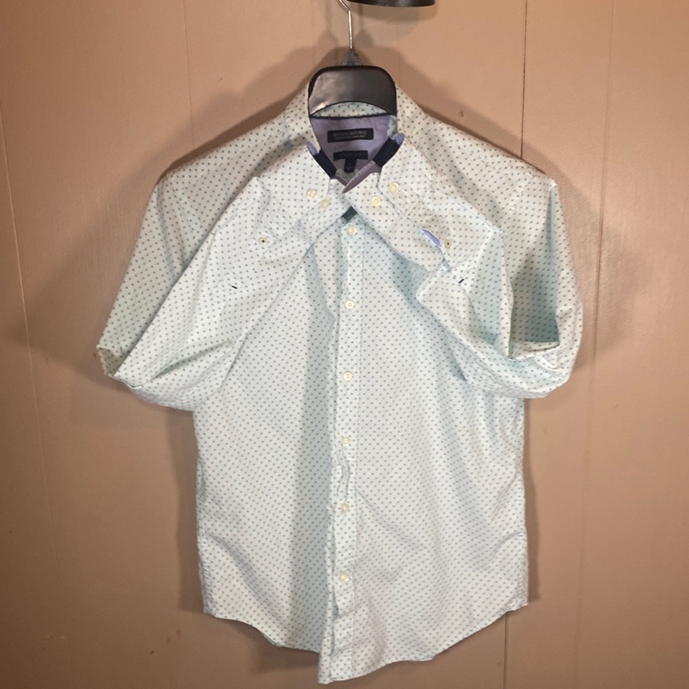 Banana Republic Large Light Blue/Blue patterned Dress Short